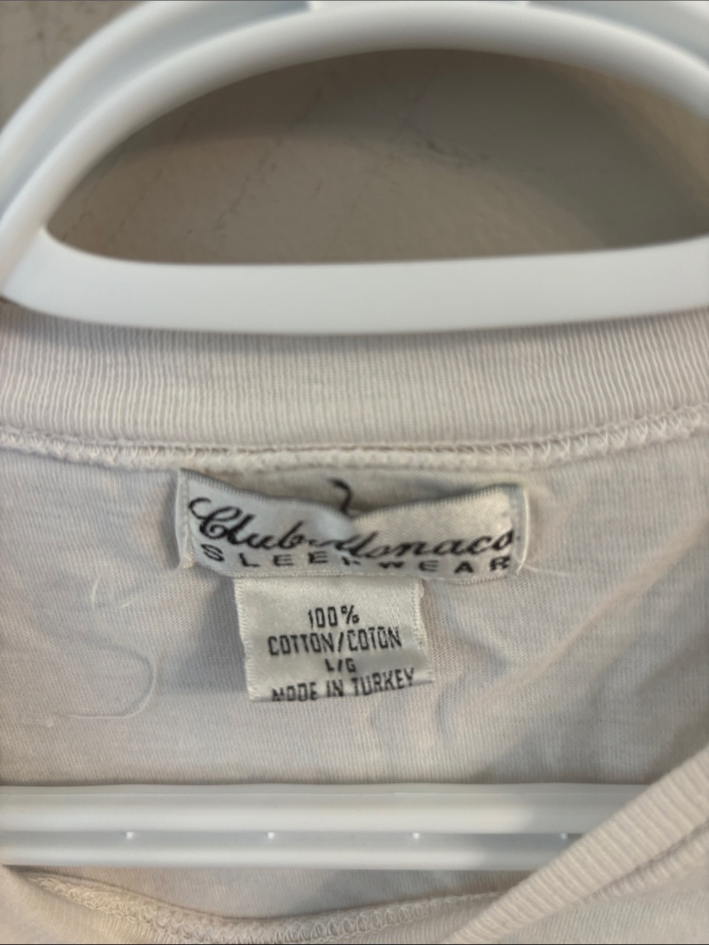 Club Monaco White Long-Sleeve Cotton Nightshirt - Picture 2 of 3